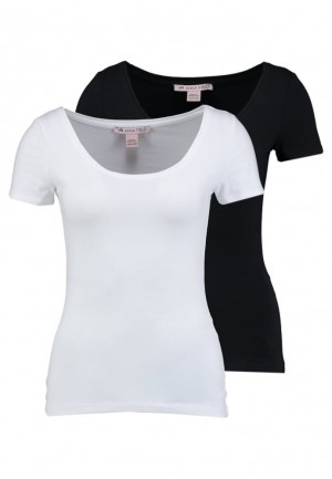 Anna Field 2 Pack Basic T Shirt T-shirt Dam Svarta | NOV-273845