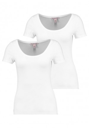 Anna Field 2 Pack Basic T Shirt T-shirt Dam Vita | YAL-164038