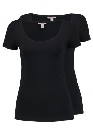 Anna Field 2 Pack Basic T Shirt T-shirt Dam Svarta | DYB-329675
