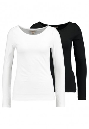 Anna Field 2 Pack Long Sleeved Top T-shirt Dam Svarta | AQB-170689