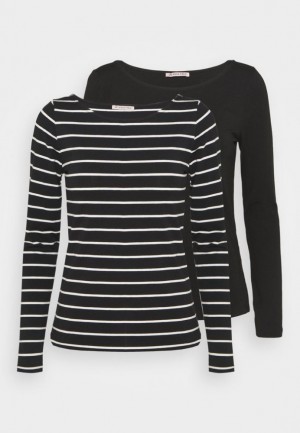 Anna Field 2 Pack Long Sleeved Top T-shirt Dam Svarta | PCF-315264