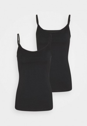 Anna Field 2 Pack Top T-shirt Dam Svarta | XEP-805941