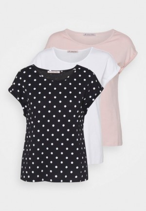 Anna Field 3 Pack Print T Shirt T-shirt Dam Ljusrosa | MNT-762043