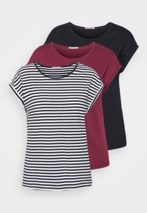 Anna Field 3 Pack Print T Shirt T-shirt Dam Svarta | VKO-971235