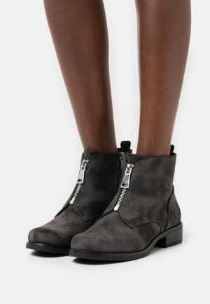 Anna Field Ankle Boots Stövletter Dam Mörkgrå | BYM-208534