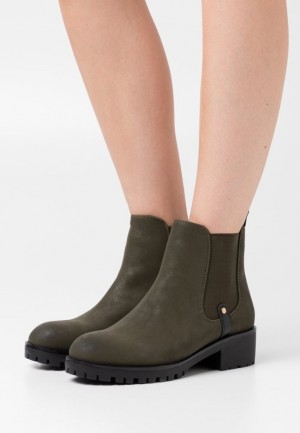 Anna Field Ankle Boots Stövletter Dam Olivgröna | MVI-513479