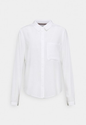 Anna Field Basic Blouse With Pocket Button Down Skjorta Dam Vita | ARM-793586