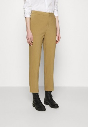 Anna Field Basic Business Pant Slim Leg Trousers Långbyxor Dam Bruna | OLJ-561287