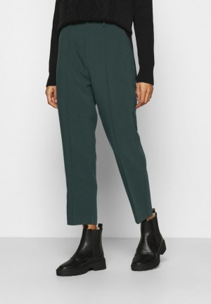Anna Field Basic Bussiness Pants With Pintucks Trousers Långbyxor Dam Mörkgröna | XBS-179602