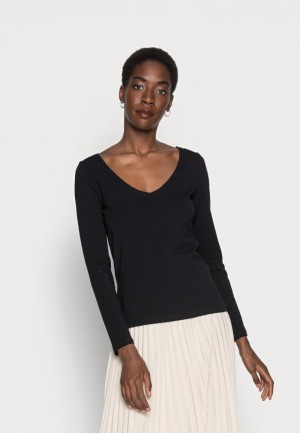 Anna Field Basic Long Sleeved Top T-shirt Dam Svarta | MZY-681035