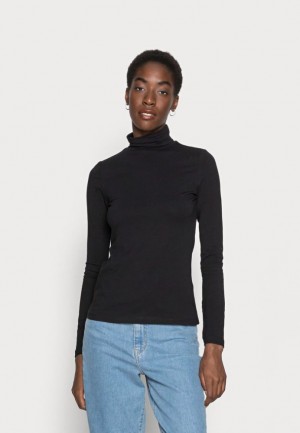 Anna Field Basic Roll Neck Long Sleeves Top Long Sleeved Top T-shirt Dam Svarta | NZH-508136