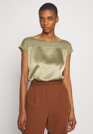 Anna Field Basic T Shirt Skjorta Dam Olivgröna | ISD-670153
