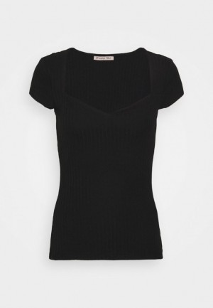 Anna Field Basic T Shirt Skjorta Dam Svarta | OSP-139860