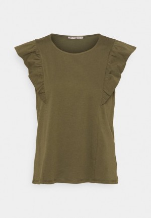 Anna Field Basic T Shirt T-shirt Dam Khaki | XLH-462087