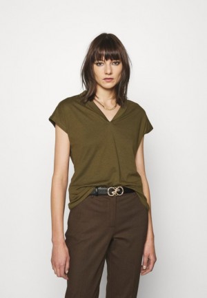 Anna Field Basic T Shirt T-shirt Dam Khaki | UIG-630572