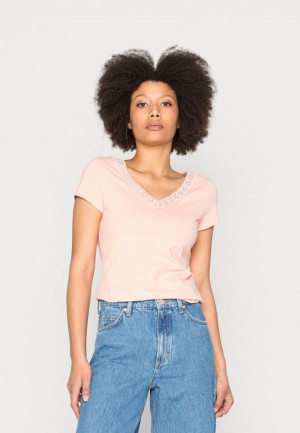 Anna Field Basic T Shirt T-shirt Dam Ljusrosa | KDZ-123786