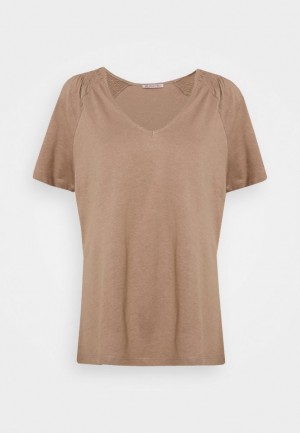 Anna Field Basic T Shirt T-shirt Dam Ljusbruna | HZL-971360