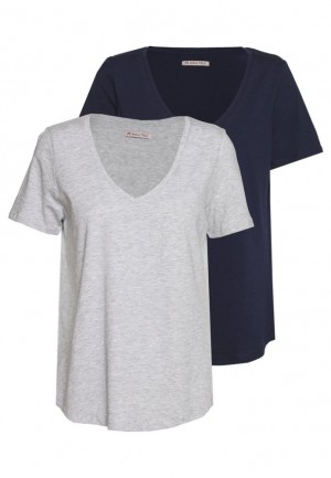 Anna Field Basic T Shirt T-shirt Dam Ljusgrå | DUQ-329847