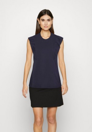 Anna Field Basic T Shirt T-shirt Dam Mörkblå | NJB-384617