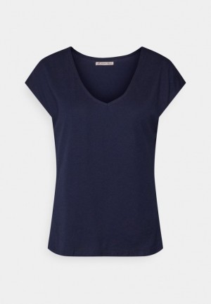 Anna Field Basic T Shirt T-shirt Dam Mörkblå | JCY-923716