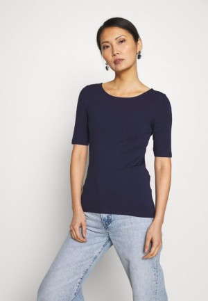 Anna Field Basic T Shirt T-shirt Dam Mörkblå | CRA-150394