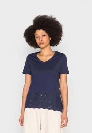 Anna Field Basic T Shirt T-shirt Dam Mörkblå | XAF-567013