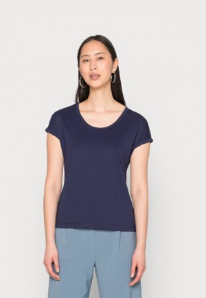 Anna Field Basic T Shirt T-shirt Dam Mörkblå | PIY-436592