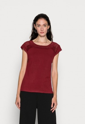 Anna Field Basic T Shirt T-shirt Dam Mörkröda | KZW-384512