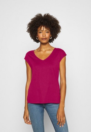 Anna Field Basic T Shirt T-shirt Dam Rosa Röda | KYP-054126
