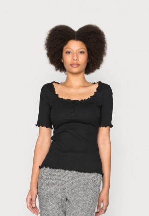 Anna Field Basic T Shirt T-shirt Dam Svarta | OKT-928657