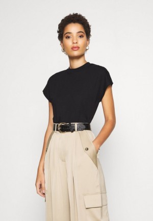 Anna Field Basic T Shirt T-shirt Dam Svarta | TXS-369074