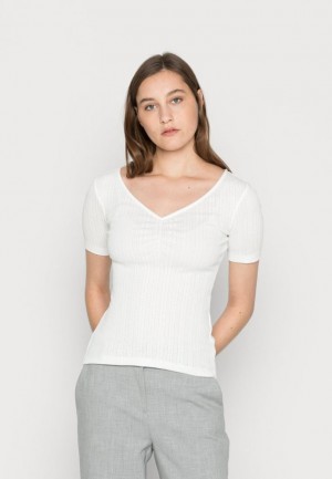 Anna Field Basic T Shirt T-shirt Dam Vita | OQU-095238