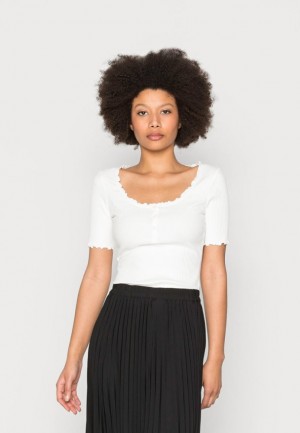Anna Field Basic T Shirt T-shirt Dam Vita | AKC-792138