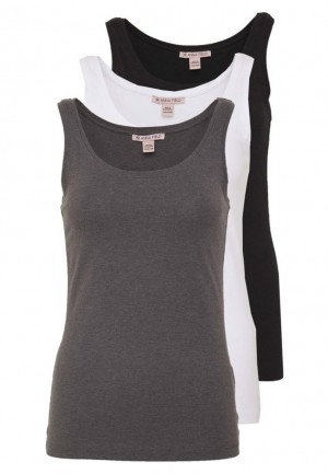 Anna Field Basic Tank 3er Pack Top T-shirt Dam Svarta | GSE-752896