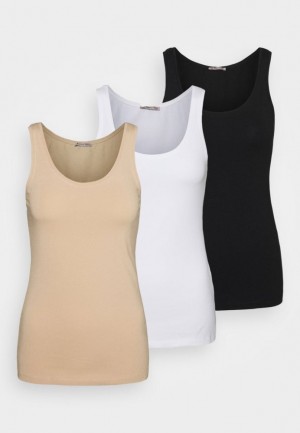 Anna Field Basic Tank 3er Pack Top T-shirt Dam Svarta | UKE-524871