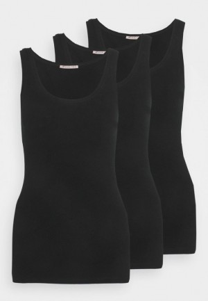 Anna Field Basic Tank 3er Pack Top T-shirt Dam Svarta | TMV-027958