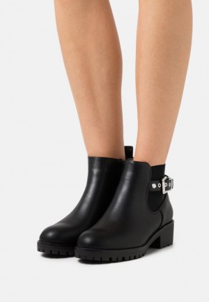 Anna Field Bekvämlighet Cowboy Biker Ankle Boot Stövletter Dam Svarta | KTF-547910