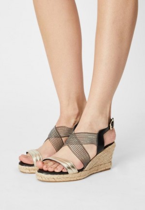 Anna Field Bekvämlighet Läder Espadrilles Sandaler Dam Svarta | ZNU-450136