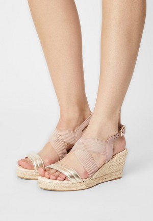 Anna Field Bekvämlighet Läder Espadrilles Sandaler Dam Beige | QHI-927836