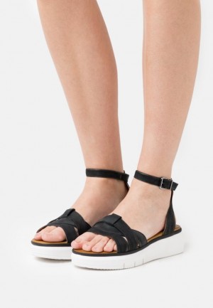 Anna Field Bekvämlighet Läder Platform Sandals Sandaler Dam Svarta | MGK-401396