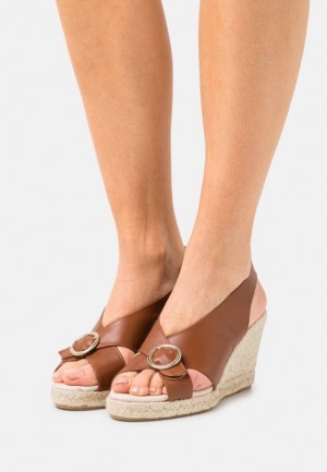 Anna Field Bekvämlighet Läder Platform Sandals Sandaler Dam Beige | QSN-738014