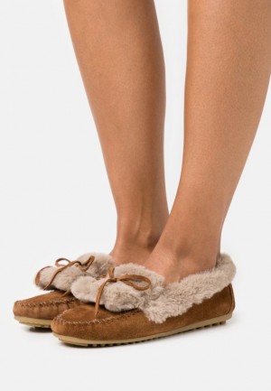Anna Field Bekvämlighet Läder Slippers Låga Skor Dam Bruna | QEA-462153
