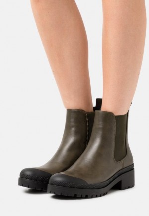 Anna Field Bekvämlighet Platform Ankle Boots Stövletter Dam Olivgröna | DMN-258410