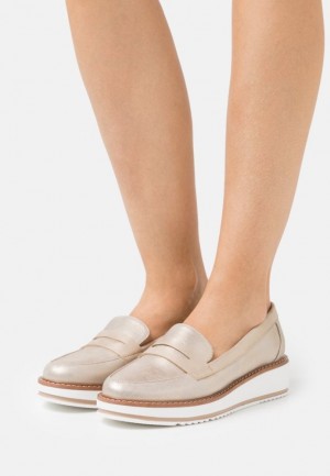 Anna Field Bekvämlighet Slip Ons Låga Skor Dam Guld | OCG-291785