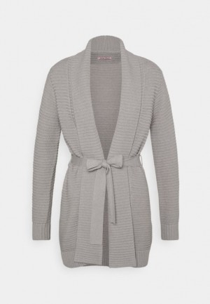 Anna Field Belted Cardigan Cardigan Kofta Dam Grå | DMS-783459