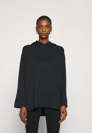 Anna Field Breda Sleeve Long Hoodie Lätta Pullover Dam Svarta | RVH-605314