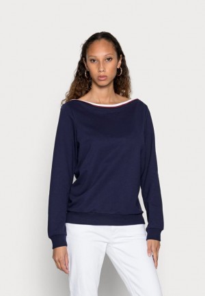 Anna Field Båt Neck Sweatshirt Pullover Dam Mörkblå | CVY-183924