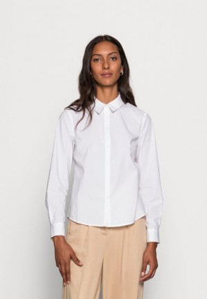 Anna Field Business Regular Button Down Blouse Skjorta Dam Vita | WHG-876314