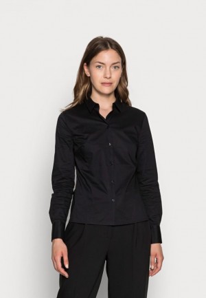 Anna Field Button Down Blouse Skjorta Dam Svarta | GWO-924863