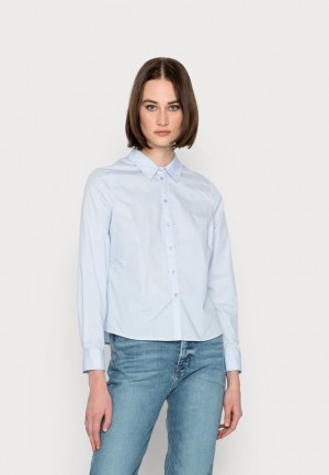 Anna Field Button Down Blouse Skjorta Dam Blå | COS-602481